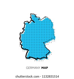 Germany vector country map. Map outline with dots.