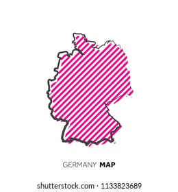 Germany vector country map. Map outline with dots.