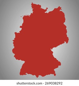 Germany. Vector country shape outline. High detail map.