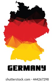 Germany vector design triangular flag. Great for light design prints. White background.