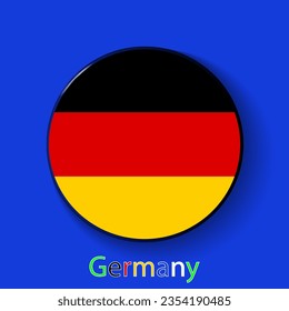 Germany vector flag. Football europe 2024 tournament championship. Round badges of the country in the actual championship colors.