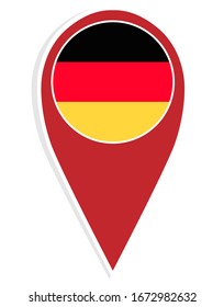Germany vector flag map location pin. European football 2020 tournament final stage. 