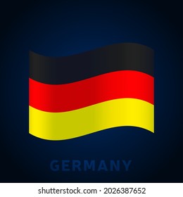 germany vector flag. Waving national flag of Italy isolated on dark background. Official colors and proportion of flag. Vector illustration.