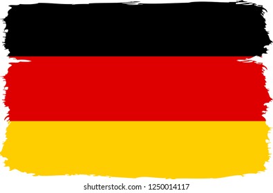 Germany vector grunge brush stroke with  national flag and contour map.