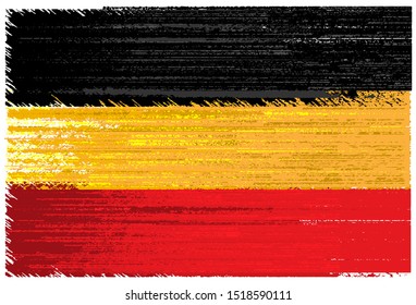 Germany vector grunge flag isolated on white background. Abstract flag.