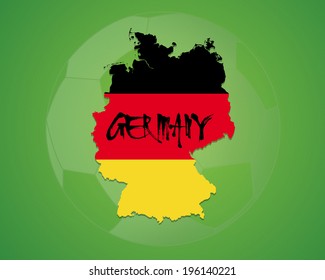 GERMANY vector illustration, map with soccer ball