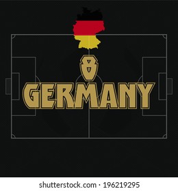 Germany vector illustration, map with soccer ball