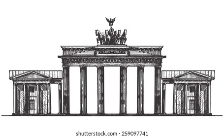 Germany vector logo design template. monument or architecture icon.