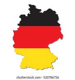 Germany vector map with the flag inside.