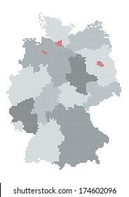 Germany vector map raster - the states are grouped