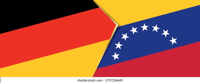 Deutschland und Venezuela Flaggen, zwei Vektorflaggen Symbol für Beziehung oder Konfrontation.