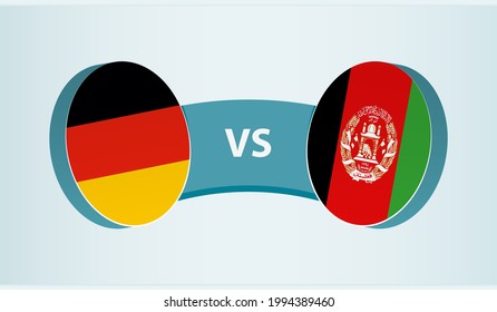 Germany versus Afghanistan, team sports competition concept. Round flag of countries.