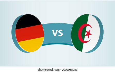 Germany versus Algeria, team sports competition concept. Round flag of countries.