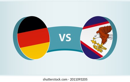 Germany versus American Samoa, team sports competition concept. Round flag of countries.