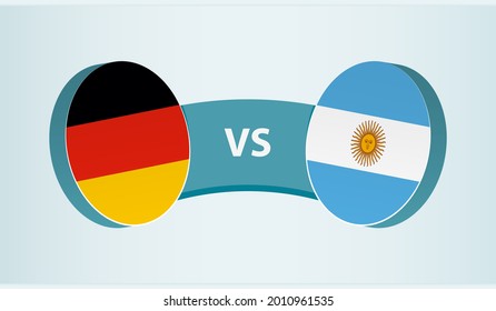 Germany versus Argentina, team sports competition concept. Round flag of countries.