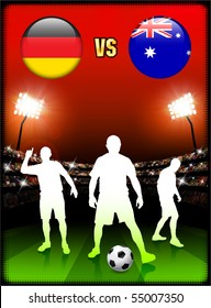 Germany versus Australia on Stadium Event Background Original Illustration