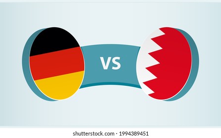 Germany versus Bahrain, team sports competition concept. Round flag of countries.