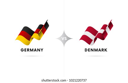 Germany versus Denmark. Football. Vector illustration.
