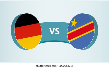 Germany versus DR Congo, team sports competition concept. Round flag of countries.