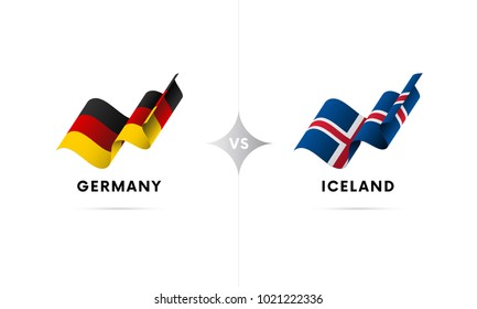 Germany versus Iceland. Football. Vector illustration.