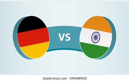 Germany versus India, team sports competition concept. Round flag of countries.