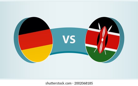 Germany versus Kenya, team sports competition concept. Round flag of countries.