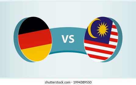 Germany versus Malaysia, team sports competition concept. Round flag of countries.