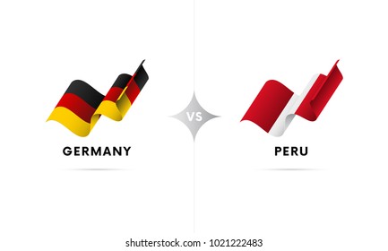 Germany versus Peru. Football. Vector illustration.