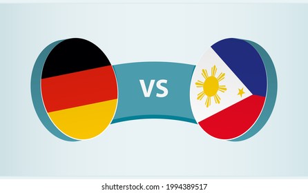 Germany versus Philippines, team sports competition concept. Round flag of countries.