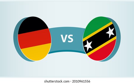 Germany versus Saint Kitts and Nevis, team sports competition concept. Round flag of countries.