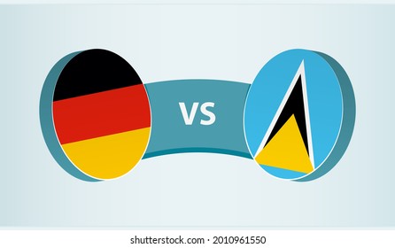 Germany versus Saint Lucia, team sports competition concept. Round flag of countries.