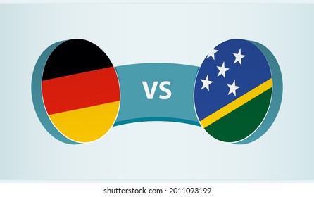 Alemania contra las Islas Salomón, concepto de competición deportiva de equipo. Bandera redonda de países.