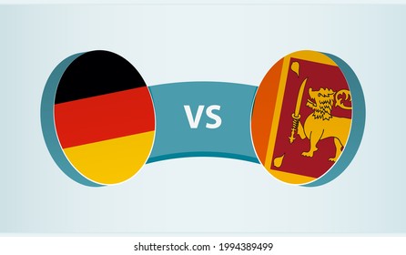 Germany versus Sri Lanka, team sports competition concept. Round flag of countries.