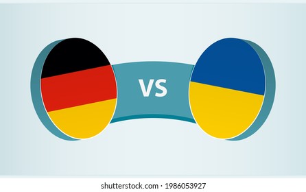 Germany versus Ukraine, team sports competition concept. Round flag of countries.