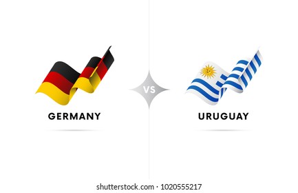 Germany versus Uruguay. Football. Vector illustration.