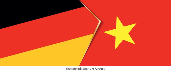 Germany and Vietnam flags, two vector flags symbol of relationship or confrontation.