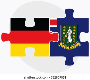 Germany and Virgin Islands (British) Flags in puzzle isolated on white background