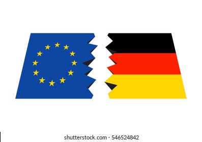 Germany vote, breaking flags, vector illustration