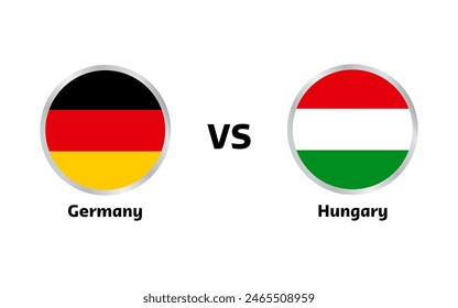 Germany vs Hungary match isolated on white 