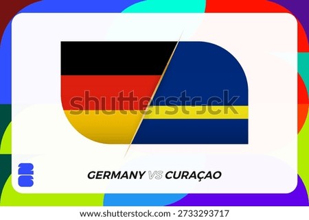 Germany vs Curaçao International Match Concept icon for Sport tournament.