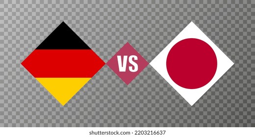 Germany vs Japan flag concept. Vector illustration.