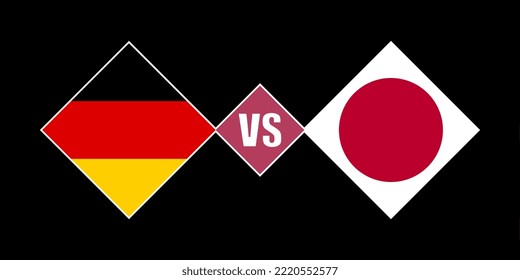 Germany vs Japan flag concept. Vector illustration.
