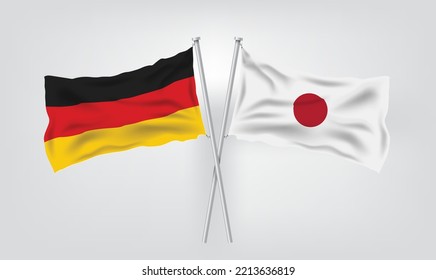 Germany vs Japan, world Football 2022, World Football Competition championship match country flags. vector illustration EPS.