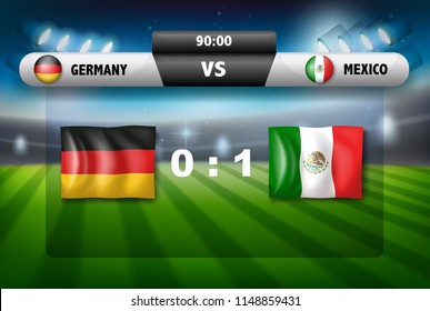 Germany vs mexico soccer board illustration