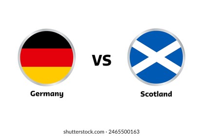 Germany vs Scotland match isolated on white 