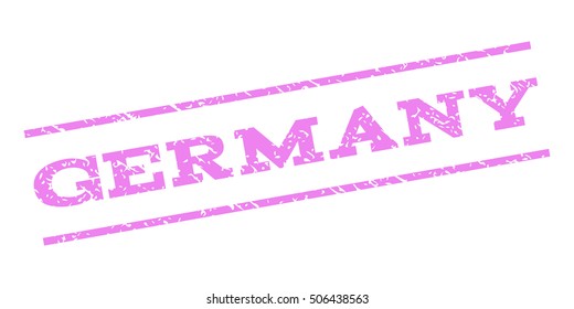 Germany watermark stamp. Text caption between parallel lines with grunge design style. Rubber seal stamp with dirty texture. Vector violet color ink imprint on a white background.