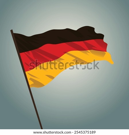 germany waving flag flying high on the sky
