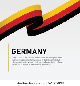 Germany Waving Flag Ribbon Template Design Vector Illustration. Suitable for Greeting Card, Poster, Banner and Social Media Template.