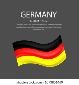 Germany waving flag vector illustration. Grey background
