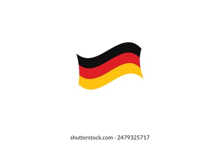 Germany wavy flag on white background. 